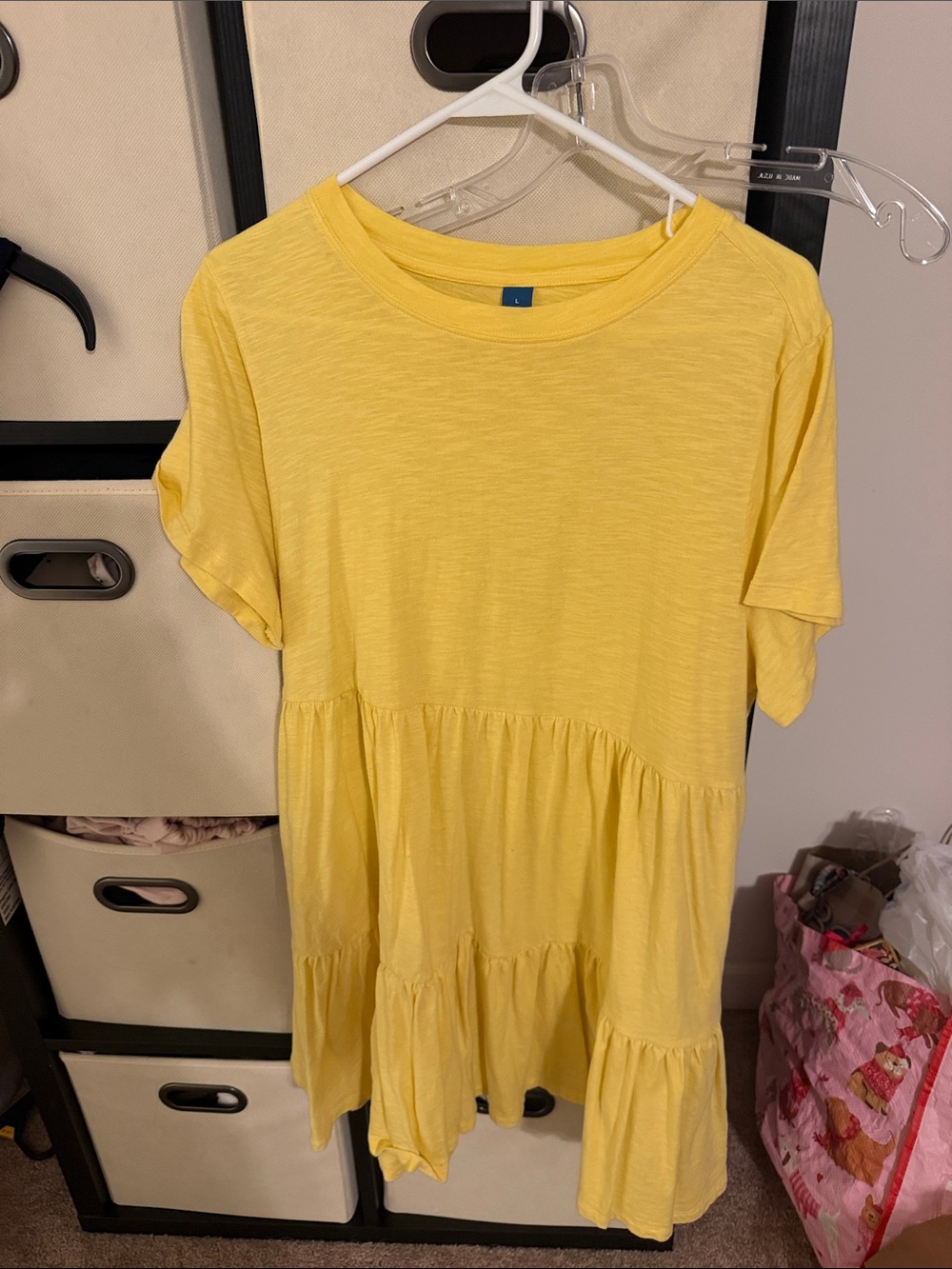 Old navy Women's Yellow Tiered Short Sleeve dress
